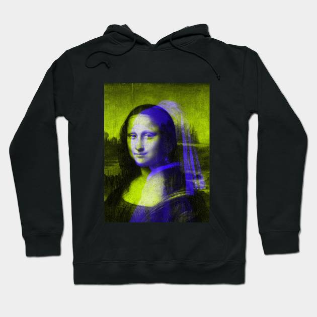 Monna Lisa with a Pearl Earring Interactive Yellow&Blue Filter #2 By Red&Blue Hoodie by RedAndBlue